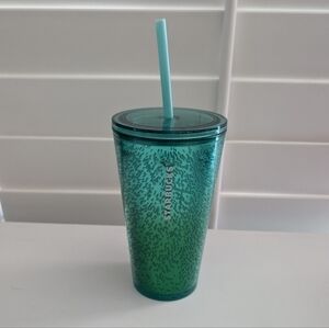 Starbucks Summer 2021 Green Ombre Bubble 16 oz Tumbler with Straw